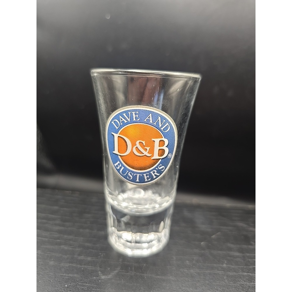Dave And Buster's  D&B Logo Clear 3.5"Tall Shot Glass Souvenir